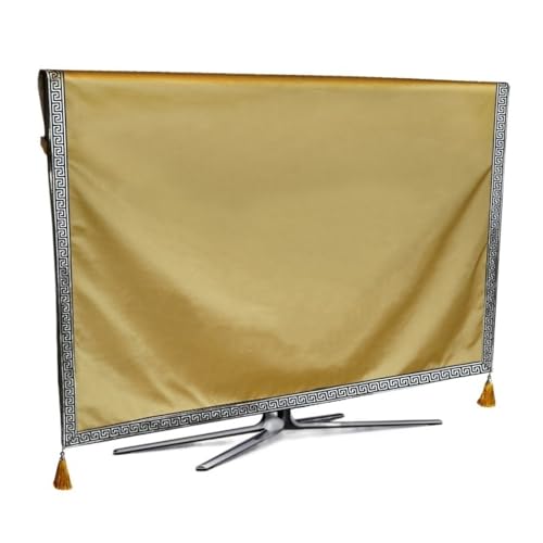 TAIGUHUI Outdoor Fernseher TV Dust Cover Luxury Pure Weatherproof Dust-proof Protect Plasma Television Tissue Table Runner Cloth Mat Cushion Cover Tv Abdeckung Outdoor (Color : Yellow, Größe : 42") von TAIGUHUI
