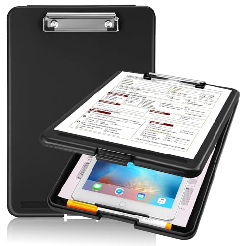 Klemmbrett mit Aufbewahrung, Vielseitige Klemmbrett A4 mit Deckel, Tragbare Clipboards Kunststoff Klemmbretter mit Fach Organizer Klemmbrett mit Aufbewahrung, Vielseitige Klemmbrett A4 mit Deckel, Tragbare Clipboards Kunststoff Klemmbretter mit Fach Organizer von TAIHE