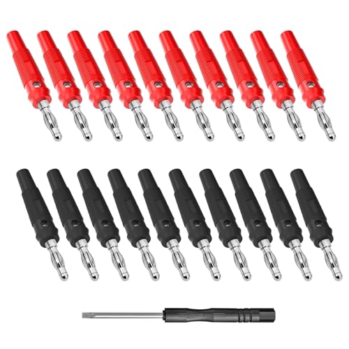 TAIHOBO 20 Stück Bananenstecker 4mm, Vernickelt Kunststoff Bananenstecker Lautsprecher, Isoliert Lautsprecherkabel Bananenstecker, Lötfrei Bananenstecker Buchse mit Schraubendreher, für Kabel Boxen TAIHOBO 20 Stück Bananenstecker 4mm, Vernickelt Kunststoff Bananenstecker Lautsprecher, Isoliert Lautsprecherkabel Bananenstecker, Lötfrei Bananenstecker Buchse mit Schraubendreher, für Kabel Boxen von TAIHOBO