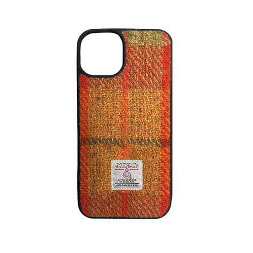 TAILORMAP Harris Tweed Schutzhülle für iPhone 15 Pro, modisches Design mit Wollstoff, Orange TAILORMAP Harris Tweed Schutzhülle für iPhone 15 Pro, modisches Design mit Wollstoff, Orange von TAILORMAP