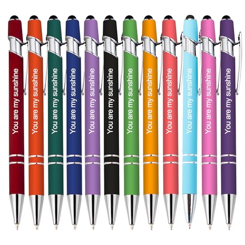 24 personalisierte Kugelschreiber, 0,5 mm dicke, individuell gravierte Kugelschreiber mit Namen, Logo oder Nachricht, geeignet für Jubiläen, Geburtstage, Abschlussfeiern, Büros, schwarze Tinte. von TAISGONGBY