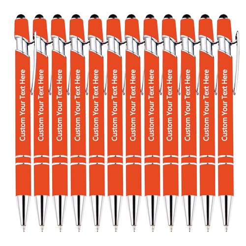TAISGONGBY Personalisierter Gravur Kugelstift mit Touch-Stift-Spitze, 0,5 mm benutzerdefinierte Gravur Namen Kugelstift, ideal für Jubiläume, Geburtstag, Abschlussfeier, Büro, 24 Stück von TAISGONGBY