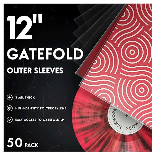 Gatefold Record Albums Outer Sleeves: Plastic Record Sleeves for 12-inch Vinyl Storage 3 Mil Thick Clear Album Cover Protectors, 50p von TAKMORK