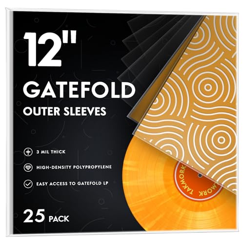 Gatefold Record Sleeves for 12-Inch Vinyl Albums: Clear Plastic Outer Sleeves with 3 Mil Thickness for LPs Protection, 25pcs Gatefold Record Sleeves for 12-Inch Vinyl Albums: Clear Plastic Outer Sleeves with 3 Mil Thickness for LPs Protection, 25pcs von TAKMORK