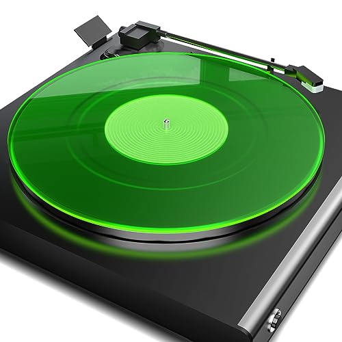 Plattenspieler-Matte, Schallplatten-Slipmat, Acryl-Plattenspieler-Platte, Vinyl-Rutschmatten (Grün) von TAKMORK