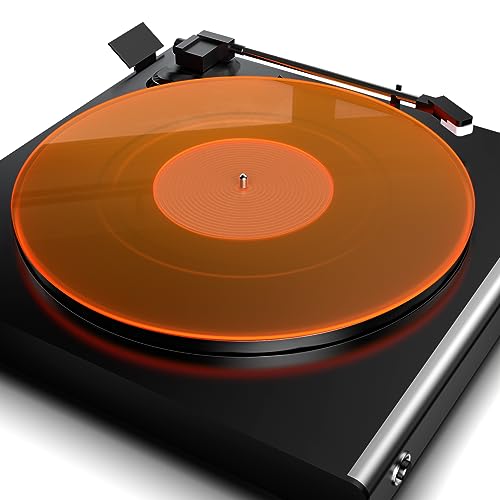Plattenspieler-Matte, Schallplatten-Slipmat, Acryl-Plattenspieler-Platte, Vinyl-Rutschmatten (Orange) von TAKMORK