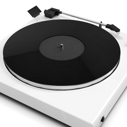 Plattenspieler-Matte, Schallplatten-Slipmat, Acryl-Plattenspieler-Platte, Vinyl-Rutschmatten (Schwarz) von TAKMORK