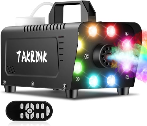 TAKRINK Nebelmaschine Rauchmaschine 900W Nebelmaschine 16 Farben RGB Lichteffekt Mini Nebelmaschine mit Fernbedienung für DJ Disco Party, Hochzeit, Halloween, Weihnachten von TAKRINK