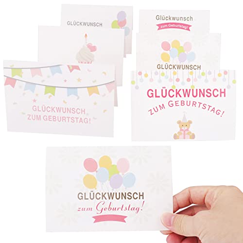 TAKUZA Geburtstagskarten 6er, geburtstagskarte kinder, karte geburtstag, geburtstagskarten set mit umschlag, glückwunschkarte geburtstag, mit 6 Dankeschön-Blumenaufklebern, Bunt(Deutsch) von TAKUZA