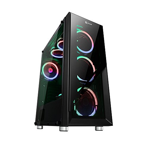 TALIUS Valkyria Midi ATX Tower Schwarz - PC-Gehäuse (Midi ATX Tower, PC, ATX, schwarz, Spiel, 0,6 mm) von TALIUS