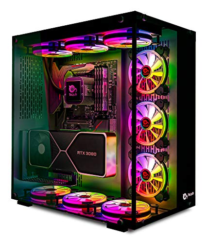 Talius Cronos ATX Gaming Box, gehärtetes Glas, RGB-Lüfter (in DREI Farben erhältlich) (Schwarz) von TALIUS