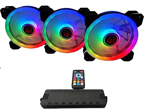 Talius Iris Spectrum ARGB/Cronos Lüfter 120mm Sweep-Effekte Puls Spirale Doppelring LED Anschluss 6 Pin (3 FAN BLK + CENTRALITA) von TALIUS