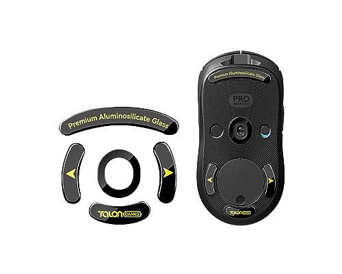 TALONGAMES Gebogene Kanten, ultrastarke Glas-Mausfüße, Schlittschuhe für Logicool G Pro kabellose Gaming-Mausfüße, Ersatz, super glattes Gleiten, schnelle und langlebige Sohle (schwarz) von TALONGAMES