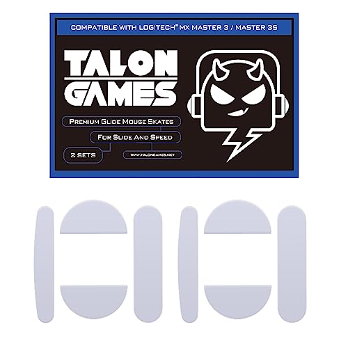 TALONGAMES Mausfüße mit abgerundeten abgerundeten Kanten, kompatibel mit Logitech MX-Master-3-Gaming-Mausfüßen, Ersatz, 0,8 mm, reines PTFE-Material mit superglatten Gleitpolstern TALONGAMES Mausfüße mit abgerundeten abgerundeten Kanten, kompatibel mit Logitech MX-Master-3-Gaming-Mausfüßen, Ersatz, 0,8 mm, reines PTFE-Material mit superglatten Gleitpolstern von TALONGAMES