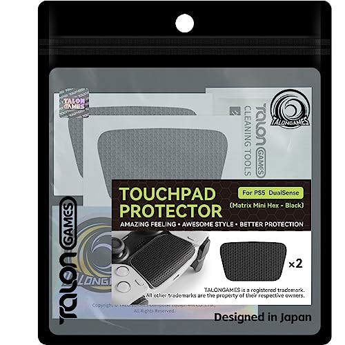TALONGAMES Touchpad-Schutzhülle, kompatibel mit PS5 DualSense-Controller, verbesserte Textur für Controller, vorgeschnitten, einfach anzubringen, einfacher Schutz (Matrix Mini Hex - Schwarz) von TALONGAMES