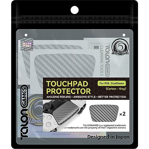 TALONGAMES Touchpad Skin kompatibel mit PS5 Dualsense Controller, verbesserte Textur für Playstation, vorgeschnitten, einfach anzubringen, einfacher Schutz (Carbon Gray) von TALONGAMES