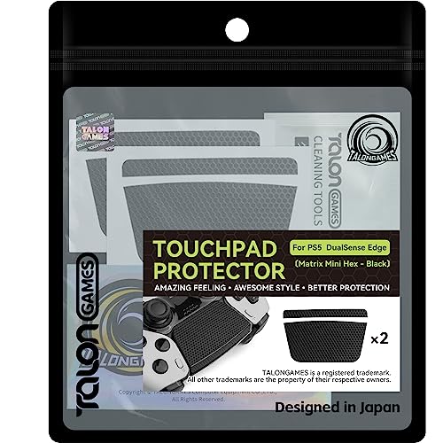 TALONGAMES Touchpad-Skin kompatibel mit PS5 Dualsense Edge Controller, verbesserte Textur für Playstation, vorgeschnitten, einfach anzubringen, einfacher Schutz (Matrix Mini Hex - Schwarz) von TALONGAMES