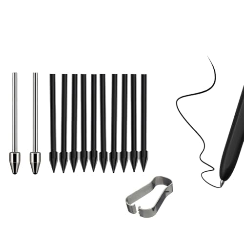 Metallspitzen/Spitzen Ersatz für Samsung Galaxy Tab S9/S9FE+/S9 Ultra/S8/S8+/S8 Ultra/S7/S7 FE/S6/S6 Lite/S22/S23/S24 Ultra S Stift, Kunststoff + Titan-Federn/Spitzen + Clip (2+10 Stück) von TALTAW