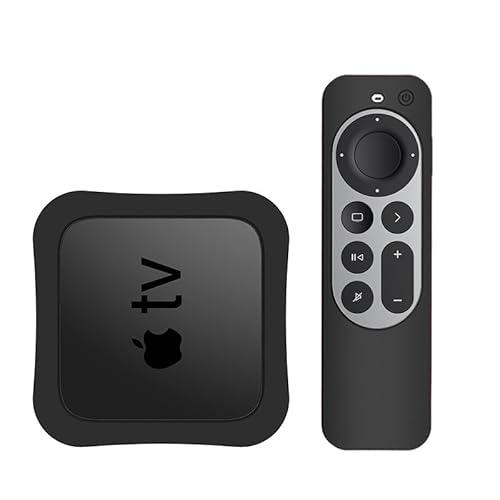 TV-Box-Hülle / Fernbedienungshülle kompatibel mit Apple TV 4K Siri Remote 2nd Generation 2021, glänzende Schutzhülle für Apple TV 4K/HD Siri Fernbedienung (schwarz) von TALTAW