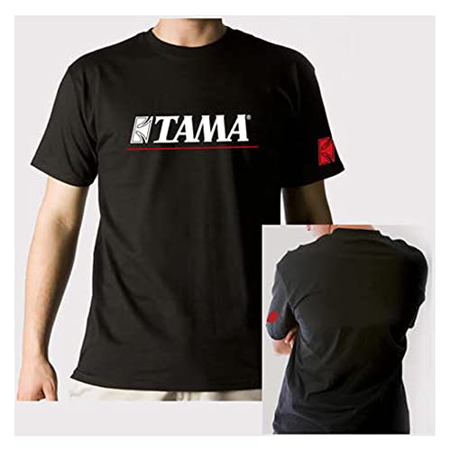TAMA White Logo Shirt Schwarz - Rotes Logo Arm S (TAMT003S) von TAMA