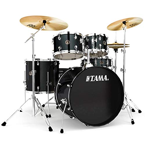 Tama RM52KH6-BK Rhythm Mate Schlagzeug Set (5-teilig) mit 55,8 cm (22 Zoll) Bassdrum inkl. dreiteiligem Beckenset/6-teiliger Hardware schwarz von TAMA