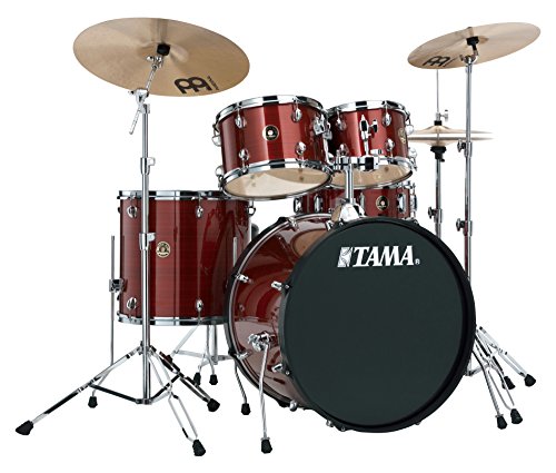 Tama RM52KH6-RDS Rhythm Mate Schlagzeug Set (5-teilig) mit 55,8 cm (22 Zoll) Bassdrum inkl. dreiteiligem Beckenset/6-teiliger Hardware rot von TAMA