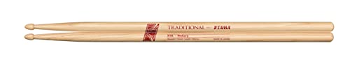 Tama TAMA-H7AW Trommelstöcke American Hickory Traditional Paar Wood Tip Natur (390mm lang, 13mm Durchmesser) von TAMA
