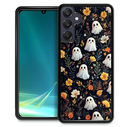 TAMEFOX Kompatibel mit Samsung Galaxy A25 5G Hülle, Halloween-Blumengeist, schlank, weich, stoßfest, TPU-Schutzhülle für Samsung Galaxy A25 5G von TAMEFOX