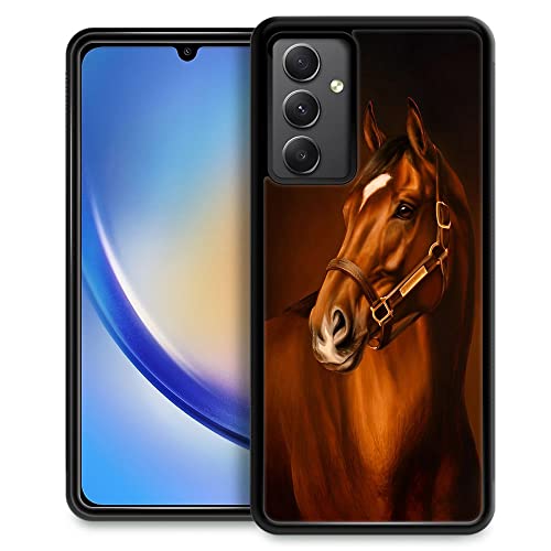 TAMEFOX Kompatibel mit Samsung Galaxy A34 5G Hülle, Pferd, schlank, weich, stoßfest, TPU für Frauen, Mädchen, Jungen, Herren, Schutzhülle für Samsung Galaxy A34 5G (6,6 Zoll) von TAMEFOX