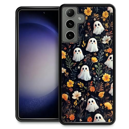 TAMEFOX Kompatibel mit Samsung Galaxy S24 Plus, Halloween-Blumengeist, schlank, weich, stoßfest, TPU-Schutzhülle für Samsung Galaxy S24 Plus von TAMEFOX