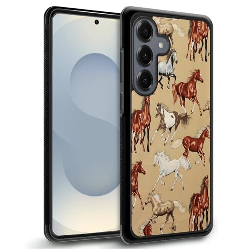 TAMEFOX Kompatibel mit Samsung Galaxy S25+ Plus, Galoppierende Pferdehülle, dünn, weich, stoßfest, TPU, Schutzhülle für Samsung Galaxy S25+ Plus 6,7 Zoll von TAMEFOX