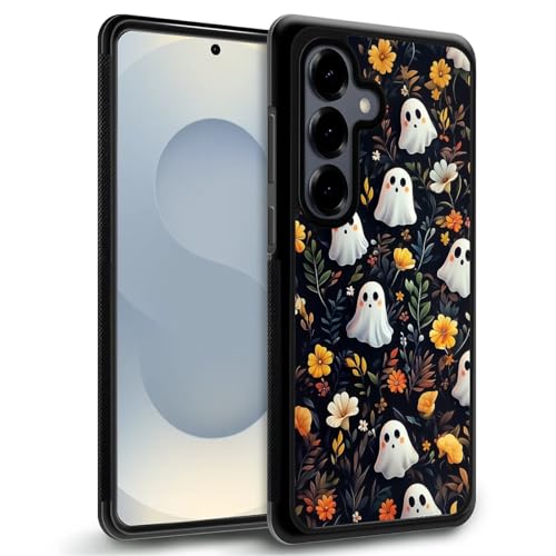 TAMEFOX Kompatibel mit Samsung Galaxy S25 Hülle, Halloween-Blumengeister-Hülle, dünn, weich, stoßfest, TPU, Schutzhülle für Samsung Galaxy S25 15,7 cm (6,2 Zoll) von TAMEFOX