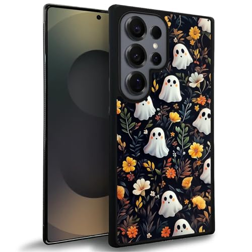 TAMEFOX Schutzhülle für Samsung Galaxy S25 Ultra, Halloween-Blumengeist, dünn, weich, stoßfest, TPU, Schutzhülle für Samsung Galaxy S25 Ultra 17,5 cm (6,9 Zoll) von TAMEFOX