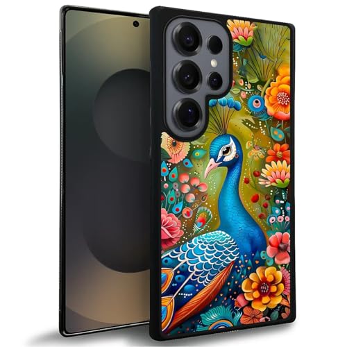 TAMEFOX Schutzhülle für Samsung Galaxy S25 Ultra, Pfau in Blume, dünn, weich, stoßfest, TPU, Schutzhülle für Samsung Galaxy S25 Ultra 17,5 cm (6,9 Zoll) von TAMEFOX
