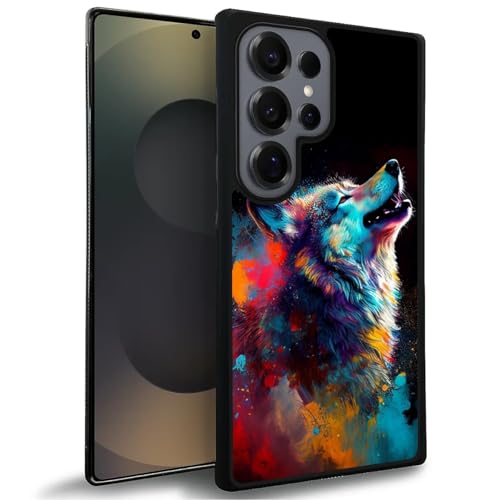 TAMEFOX Schutzhülle für Samsung Galaxy S25 Ultra, bunte Tinte, Wolf, dünn, weich, stoßfest, TPU, Schutzhülle für Samsung Galaxy S25 Ultra 17,5 cm (6,9 Zoll) von TAMEFOX
