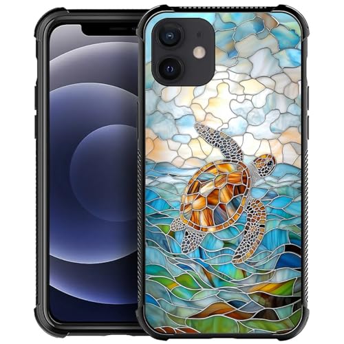 TAMEFOX Schutzhülle für iPhone 12/12 Pro, Motiv: Schildkröte, vier Ecken mit Stoßstange, stoßfest, rutschfest, sturzsicher, schützend TAMEFOX Schutzhülle für iPhone 12/12 Pro, Motiv: Schildkröte, vier Ecken mit Stoßstange, stoßfest, rutschfest, sturzsicher, schützend von TAMEFOX