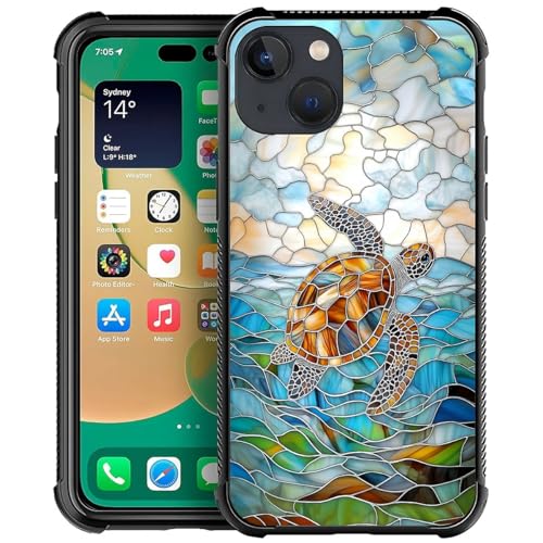 TAMEFOX Schutzhülle für iPhone 14, Motiv: Schildkröte mit vier Ecken und Stoßfänger, stoßfest, rutschfest, sturzsicher TAMEFOX Schutzhülle für iPhone 14, Motiv: Schildkröte mit vier Ecken und Stoßfänger, stoßfest, rutschfest, sturzsicher von TAMEFOX