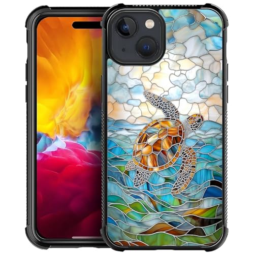 TAMEFOX Schutzhülle für iPhone 15 Plus, Motiv: Schildkröte mit vier Ecken und Stoßstange, stoßfest, rutschfest, sturzsicher TAMEFOX Schutzhülle für iPhone 15 Plus, Motiv: Schildkröte mit vier Ecken und Stoßstange, stoßfest, rutschfest, sturzsicher von TAMEFOX