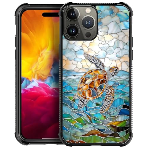 TAMEFOX Schutzhülle für iPhone 15 Pro, Motiv: Schildkröte mit vier Ecken und Stoßstange, stoßfest, rutschfest, sturzsicher TAMEFOX Schutzhülle für iPhone 15 Pro, Motiv: Schildkröte mit vier Ecken und Stoßstange, stoßfest, rutschfest, sturzsicher von TAMEFOX