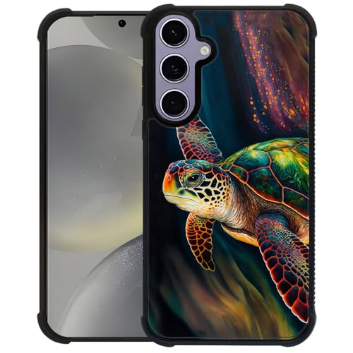 TAMEFOX Stärkere Stoßfeste Schutzhülle für Samsung Galaxy S24/S25, Meeresschildkröte, langlebig, weiches TPU-Silikon, Anti-Rutsch-Design, Schutzhülle für Samsung Galaxy S24/S25 15,7 cm (6,2 Zoll) von TAMEFOX