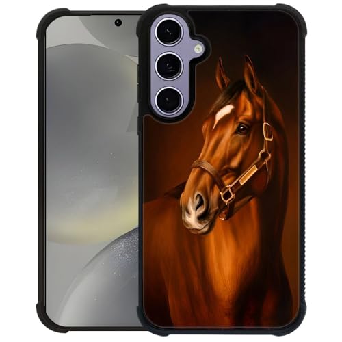 TAMEFOX Stärkere stoßfeste Schutzhülle für Samsung Galaxy S24/S25, Pferd, strapazierfähiges, weiches TPU-Silikon, Anti-Rutsch-Design, Schutzhülle für Samsung Galaxy S24/S25 15,7 cm (6,2 Zoll) von TAMEFOX