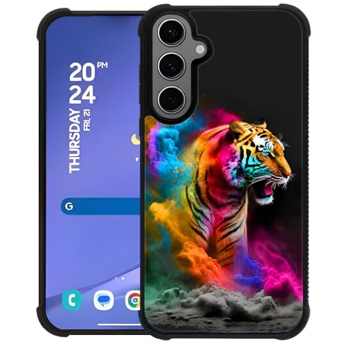 TAMEFOX Stärkere stoßfeste Schutzhülle für Samsung Galaxy S24 Plus/S25 Plus, farbiger Rauch-Tiger, langlebiger, weicher TPU-Silikonrand, rutschfestes Design, Schutzhülle für Samsung Galaxy S24 Plus von TAMEFOX