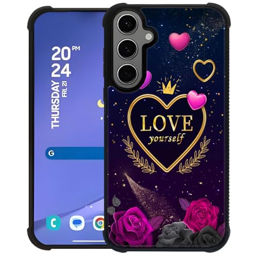 TAMEFOX Stoßfeste Schutzhülle für Samsung Galaxy S24 Plus/S25 Plus, Love Yourself; strapazierfähiges, weiches TPU-Silikon-Rand, rutschfestes Design, Schutzhülle für Samsung Galaxy S24 Plus/S25 Plus 17 von TAMEFOX