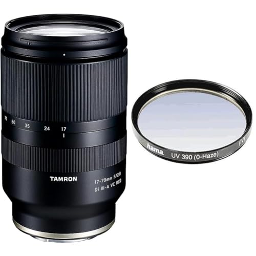 TAMRON 17-70mm F/2.8 Di III-A VC RXD Zoom-Objektiv für spiegellose APS-C-Systemkameras - für Sony E-Mount & Hama UV-Filter 67mm (Schutz-Filter mit 4-Fach Vergütung, inkl. Filterbox) von TAMRON