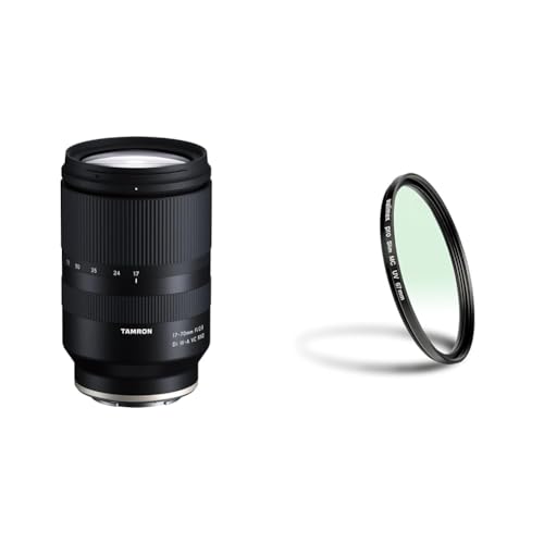 TAMRON 17-70mm F/2.8 Di III-A VC RXD Zoom-Objektiv für spiegellose APS-C-Systemkameras & Walimex pro UV-Filter Slim MC 67mm - Schutz vor UV-Strahlen und Verschmutzung von TAMRON