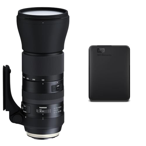 TAMRON A022E SP 150-600mm F/5-6.3 Di VC USD G2 Canon schwarz & WD Elements Portable Externe Festplatte 5 TB (mobiler Speicher, USB 3.0-Schnittstelle, Plug-and-Play, für Windows formatiert) Schwarz von TAMRON