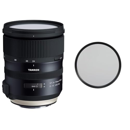 Tamron SP 24-70mm F/2.8 Di VC USD G2 Objektiv für Canon schwarz & Amazon Basics Zirkularer Polarisationsfilter - 82mm Tamron SP 24-70mm F/2.8 Di VC USD G2 Objektiv für Canon schwarz & Amazon Basics Zirkularer Polarisationsfilter - 82mm von TAMRON