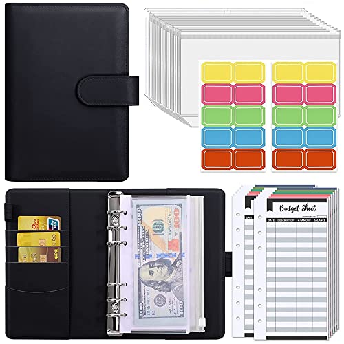 Budget Planner Budget Binder A6 - Budgetplaner Finanzplaner, Bugetplaner Umschlagmethode Haushaltsbuch mit Geldfächer, Geld Organizer Sparbuch mit Folien für Sparen, Geldplaner, Cash Stuffing von TANGBOHU