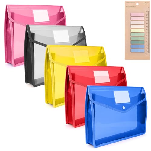 Dokumententasche A5, 5 Stück Dokumentenmappe Erweiterbare A5 Sammelmappen mit Druckknopf Kunststoff Umschlag Mappe Wasserdicht Sichttasche Dokumenten mit Karte für Reise Büro Dokument Schule Dokumententasche A5, 5 Stück Dokumentenmappe Erweiterbare A5 Sammelmappen mit Druckknopf Kunststoff Umschlag Mappe Wasserdicht Sichttasche Dokumenten mit Karte für Reise Büro Dokument Schule von TANGHSE
