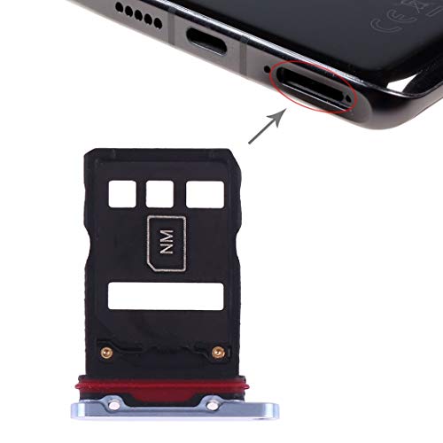 TANGJIANCHENG-PHONE ACCESSORIES Professioneller SIM-Kartenhalter + NM-Kartenfach kompatibel mit Huawei P30 Pro Teilen (Farbe: Atemkristall) von TANGJIANCHENG-PHONE ACCESSORIES